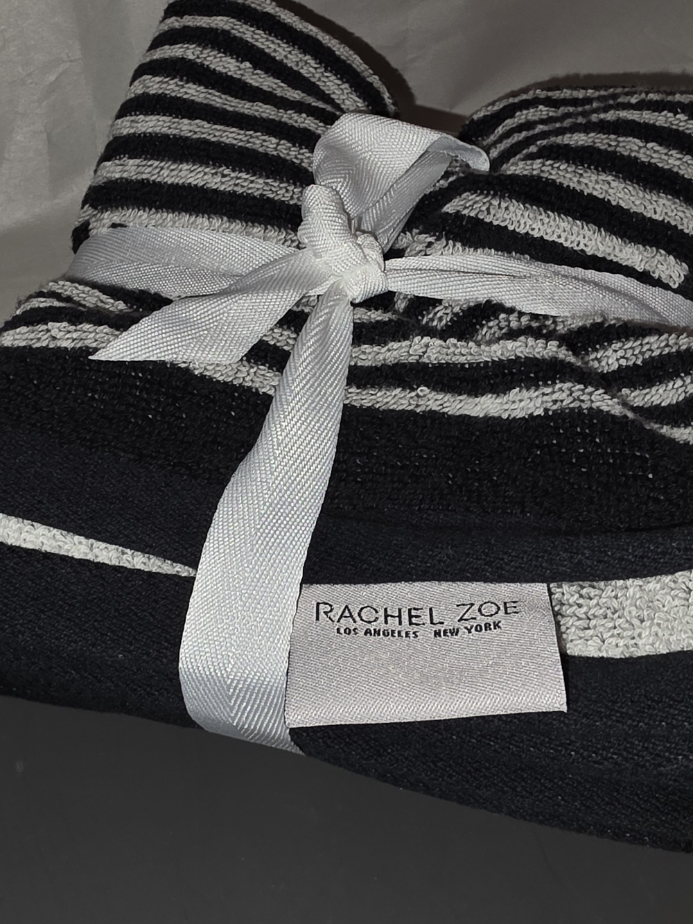Rachel Zoe Black & White Striped Wash Cloths
